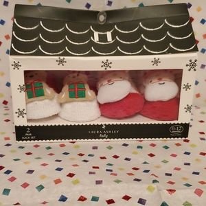 NIB Laura Ashley Christmas Sock set--2 pairs
